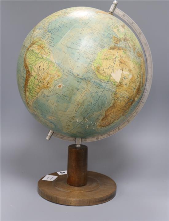 A globe on stand height 49cm